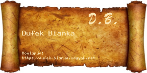 Dufek Bianka névjegykártya