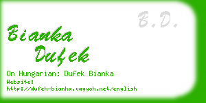 bianka dufek business card